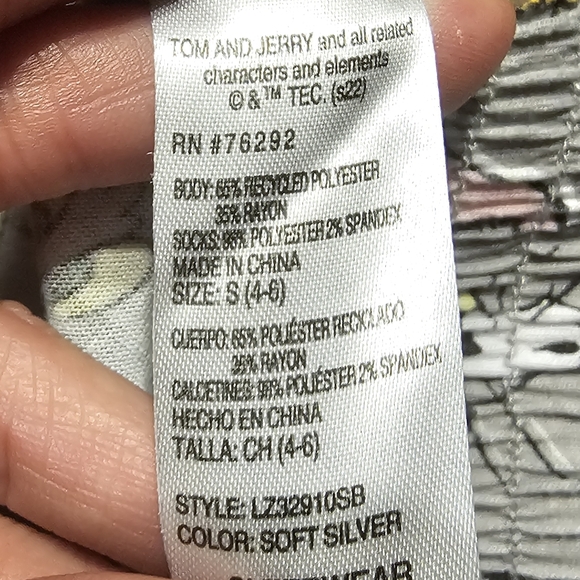 TOM & JERRY Grey Matching Pajama Set. Size S. EXCELLENT CONDITION! - Picture 4 of 5